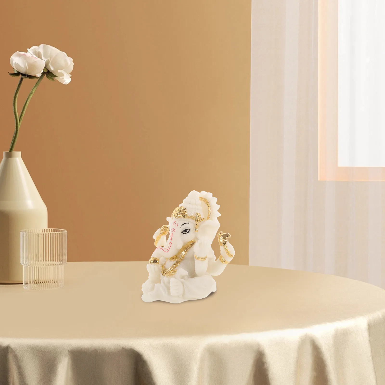 

Lotus Elephant God Resin Statue Home Decor Resin Crafts Desktop Ornament Decoration for Office Living Room Housewarming