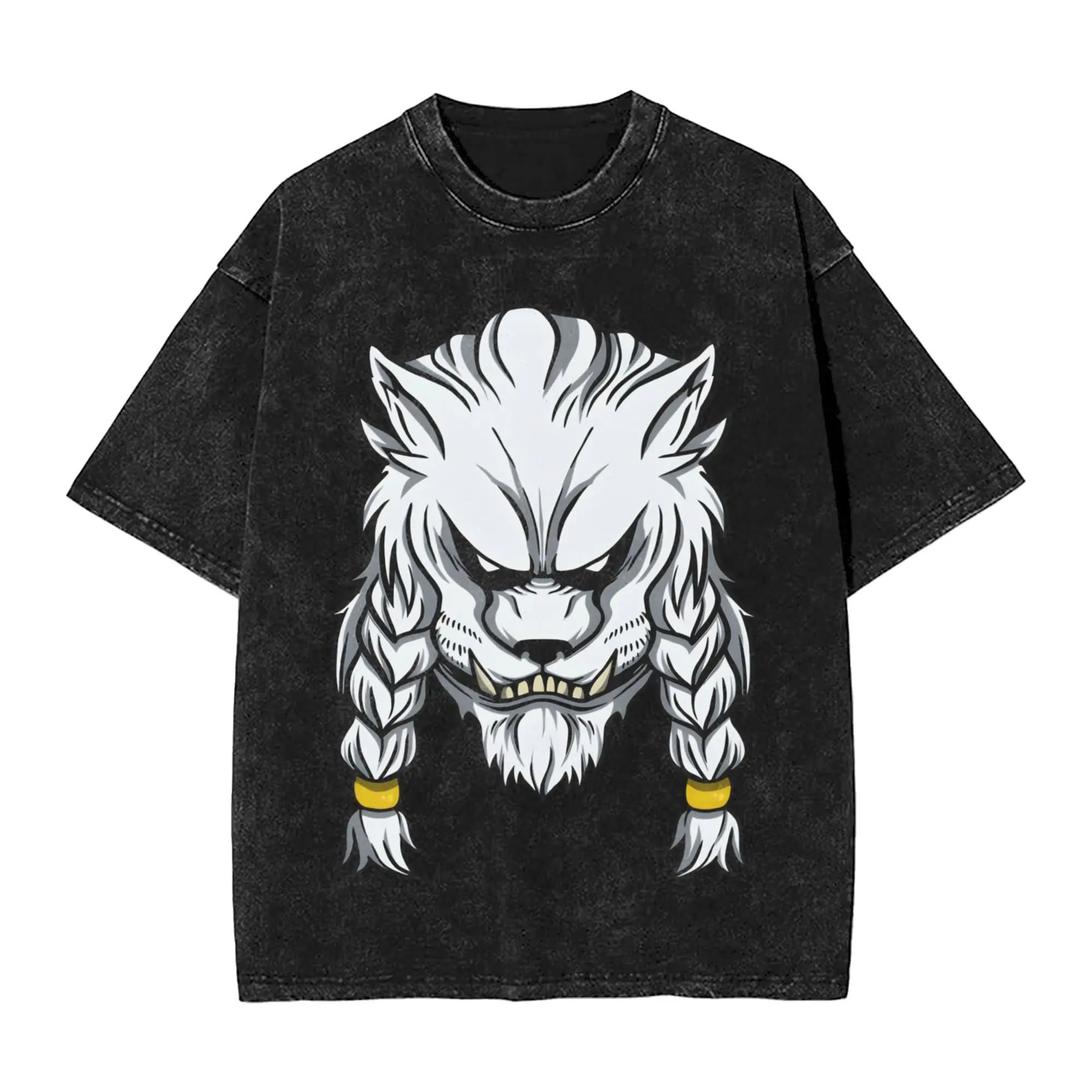 Invincibles Battle Beast White Wolf Head T-Shirt Summer Vintage T-Shirts Casual Hipster Tee Shirt For Couple Short Sleeve Tees