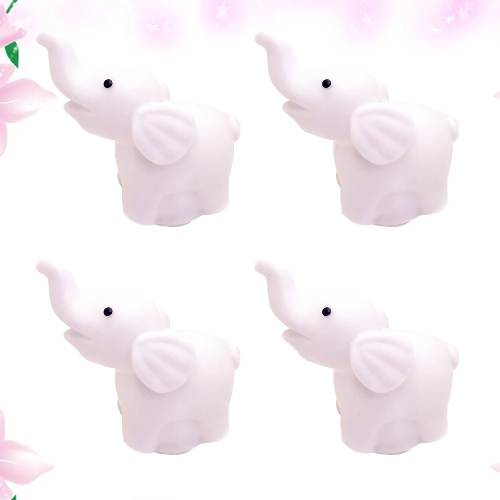 4 قطعة ضوء الليل الفيل تعمل اللون تغيير LED لمبة مكتب غرفة نوم رومانسية عرض المنزل ضوء الليل الفيل