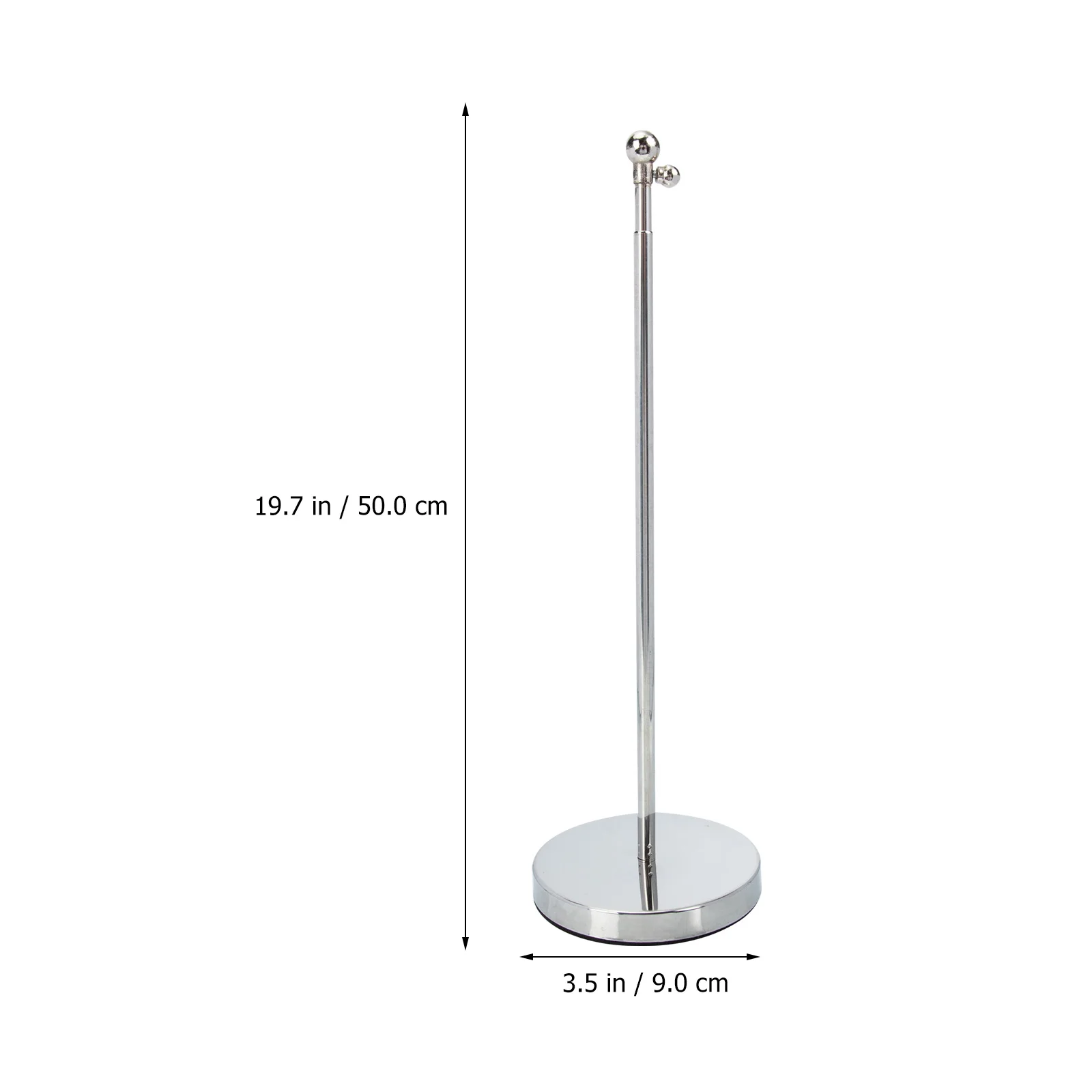 Flags Telescopic Flagpole Base Stand Holder Wear-resistant Mini Household Desktop Silver Work