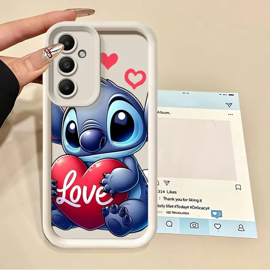 

Case for Samsung Galaxy A55 A15 A52 A51 A25 A35 A73 A06 A53 A72 A71 A54 Soft Cover Disney Cute Cartoon Stitch