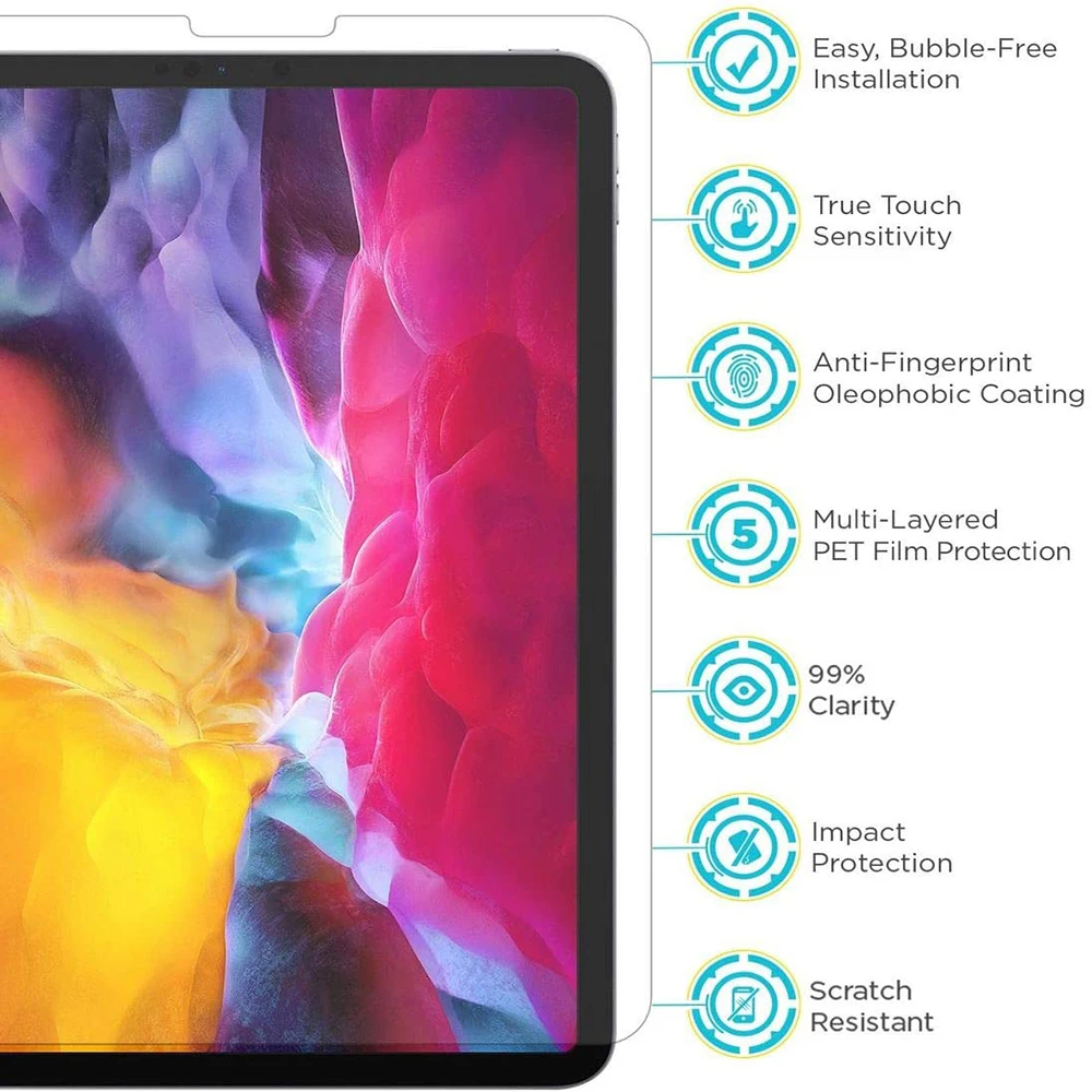 2Pcs Tempered Glass Apple IPad 9th Generation 10.2 Inch 2021 Screen Protector for Ipad 9 10.2 Glass Anti Scratch Tablet