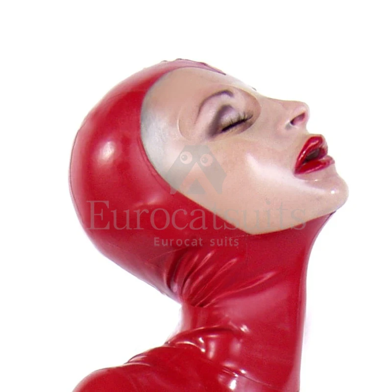 Capucha de látex, máscara de Deadpool, capucha para vacaciones, máscara para fiesta de Halloween, cara de otoño, nariz abierta, boca con ojos grandes, máscara de látex transparente