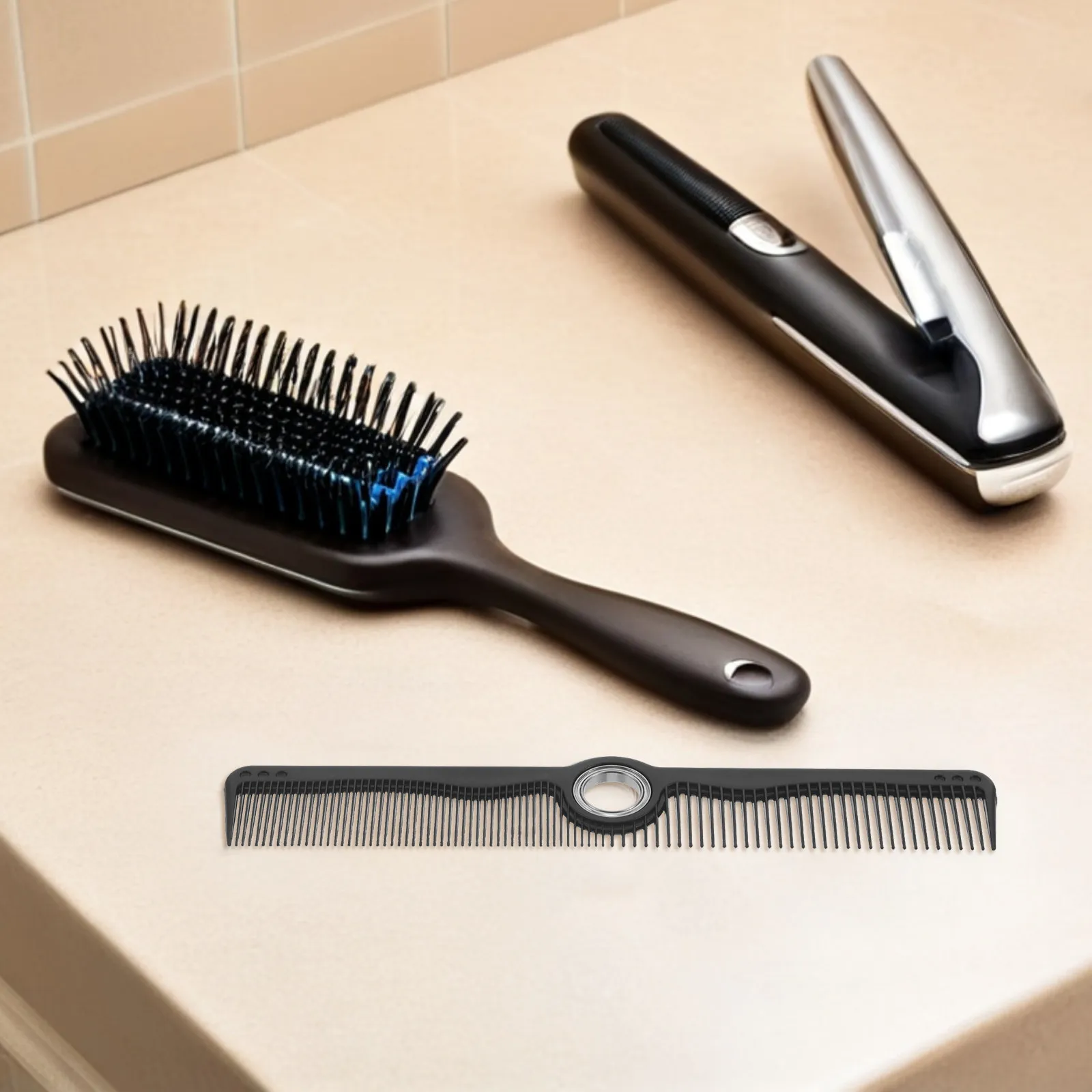 

Professional Rotating Hair Comb with Smooth Spinner Anti-Static Barber Styling Comb for Salon Hairdressers All Hair Types Black