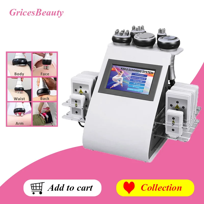 Portable 6 In 1 40K Vacuum Cavitation Machine Body Slimming Cavitation Ultrasonic Anti-wrinkle Skin Tighten Skin Repair