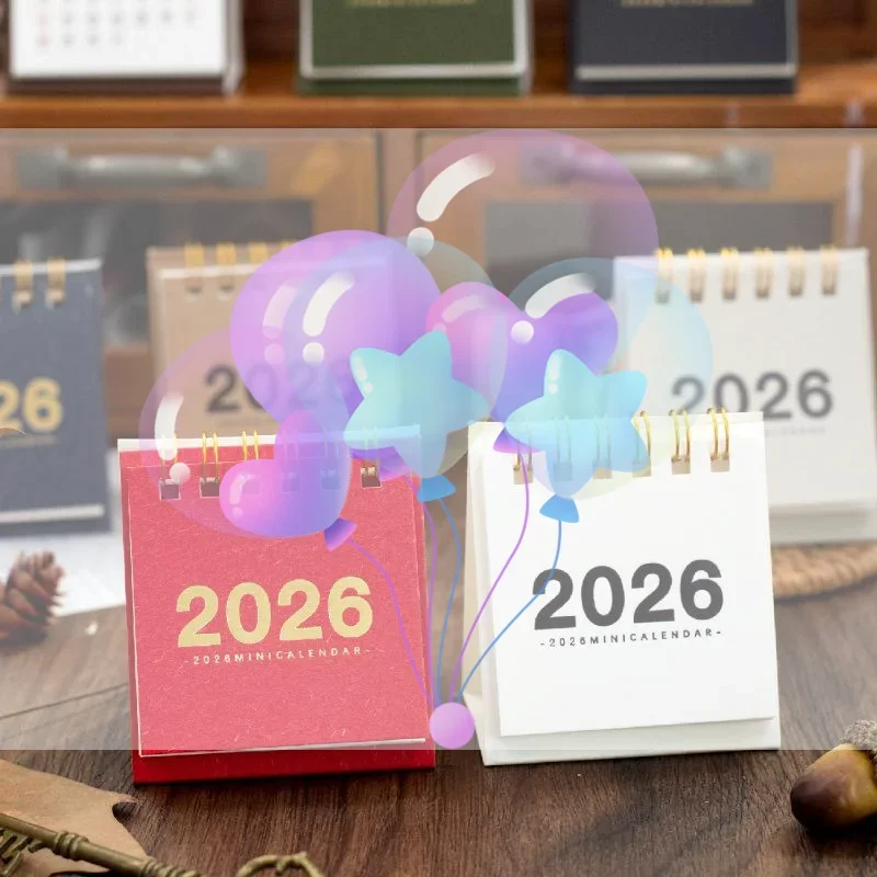 2026 تقويم بسيط صغير أجندة مكتبية /رزنامة مكتبية صغيرة الإبداعية لفائف التقويم مخطط سطح المكتب الديكور مكتب القرطاسية