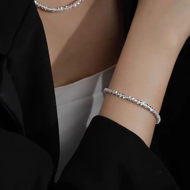 

925 Sterling Silver 8 Inches Gypsophila Bracelet Fashion Women Charm Birthday Gift Jewelry