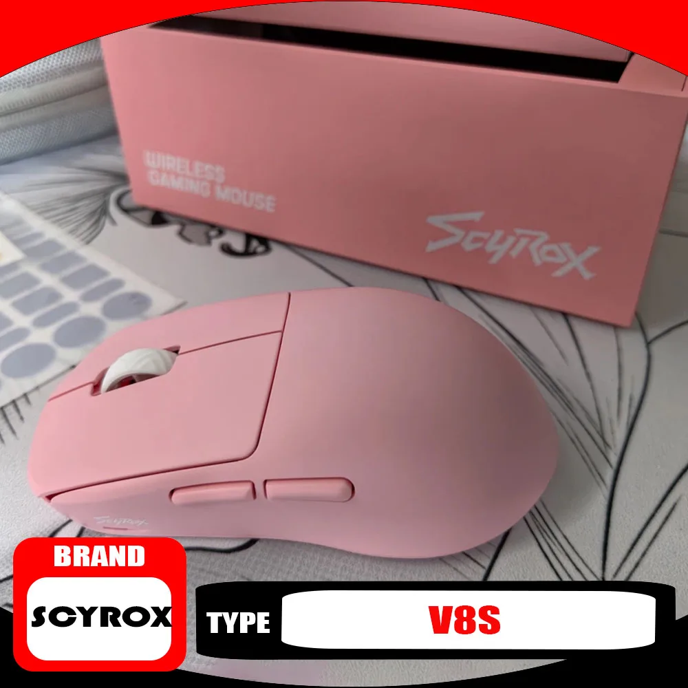 Scyrox V8s 36g Lightweight Wireless Gaming Mouse 8K Polling Rate PAW3950 Sensor Ergonomic E-sports Mouse Durable