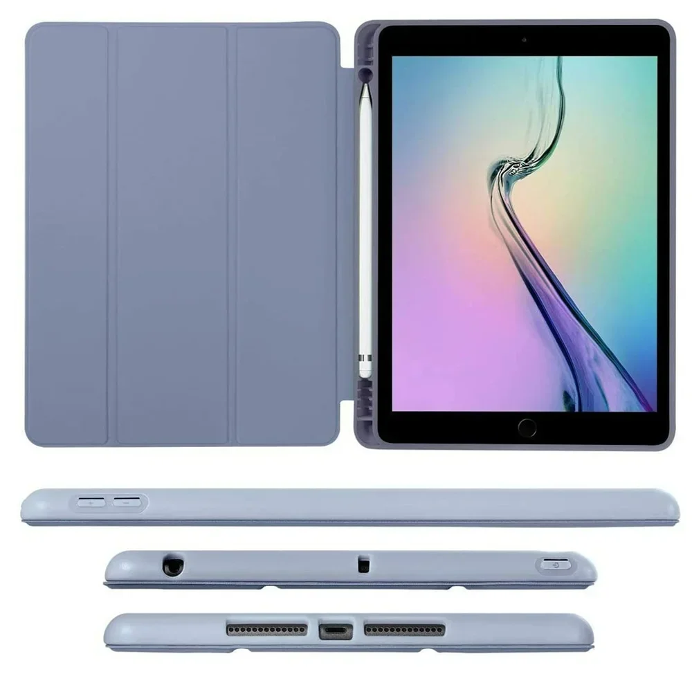 For iPad air 5 Case 2022 10.9 inch Air 4/3/2 Pro 11 2024 with Pencil Holder Cover 2018 9.7 5th 2021 10.2 6/7/8/9/10th Generation