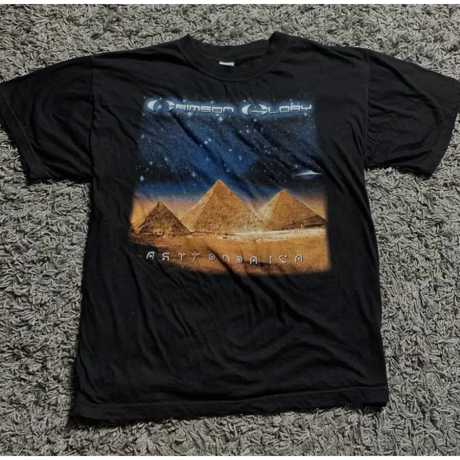 T shirt CRIMSON GLORY TOUR Astronomica nera unisex cotone tutte le taglie vintage Washed homme Soft Comfortable Versatile