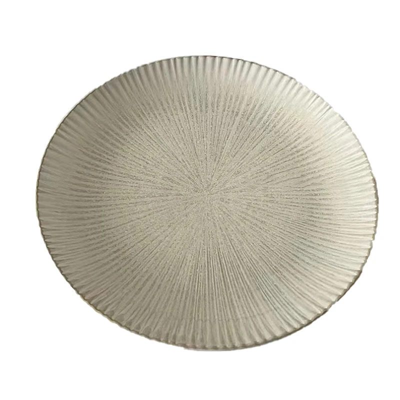 أطباق سيراميك إسكندنافية طبق تقديم منزلي بني عتيق عالي الجودة سعة كبيرة طبق مستدير بسيط كعكة الحلوى أدوات المائدة