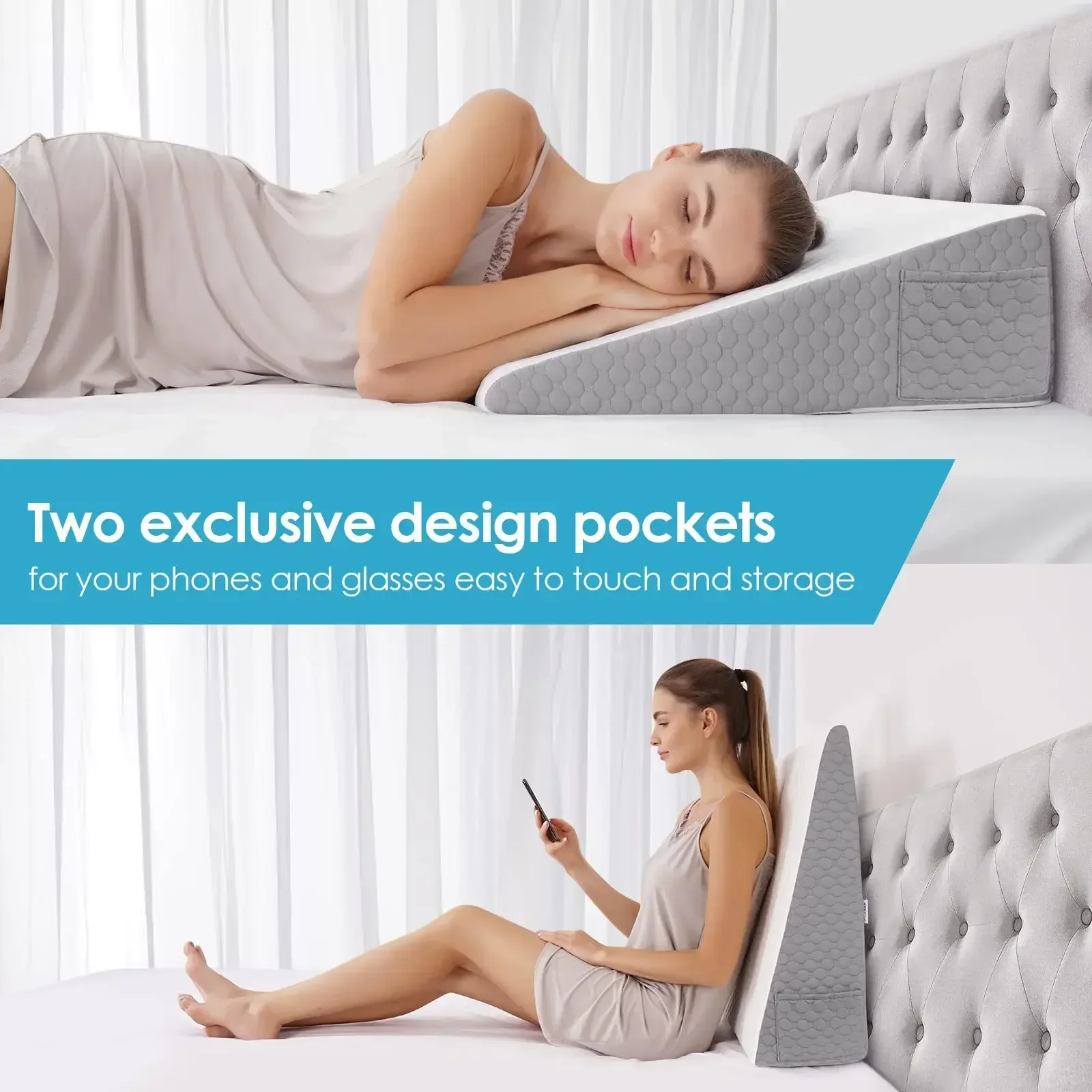 وسائد إسفين للنوم، وسادة سرير بعد العمليات الجراحية، أدوات تحديد موضعية الجسم لرفع الساق، ارتداد الأحماض، الفتى، تخفيف الشخير