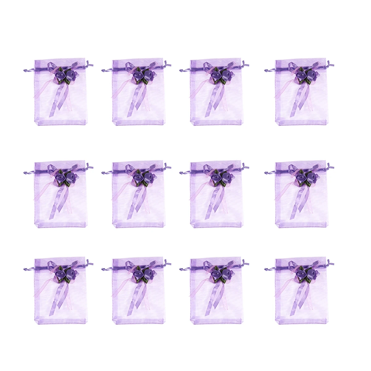 

12pcs Purple Birthday Gift Bags Candy Storage Drawstring Pouches Reusable Party Favor Jewelry Bag Strong Cloth Present