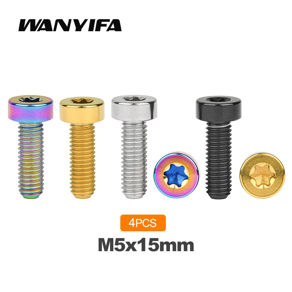 

Wanyifa 4pcs M5x15mm Titanium Bolts T25 Torx Head Screw For Bicycle Screws Accessories