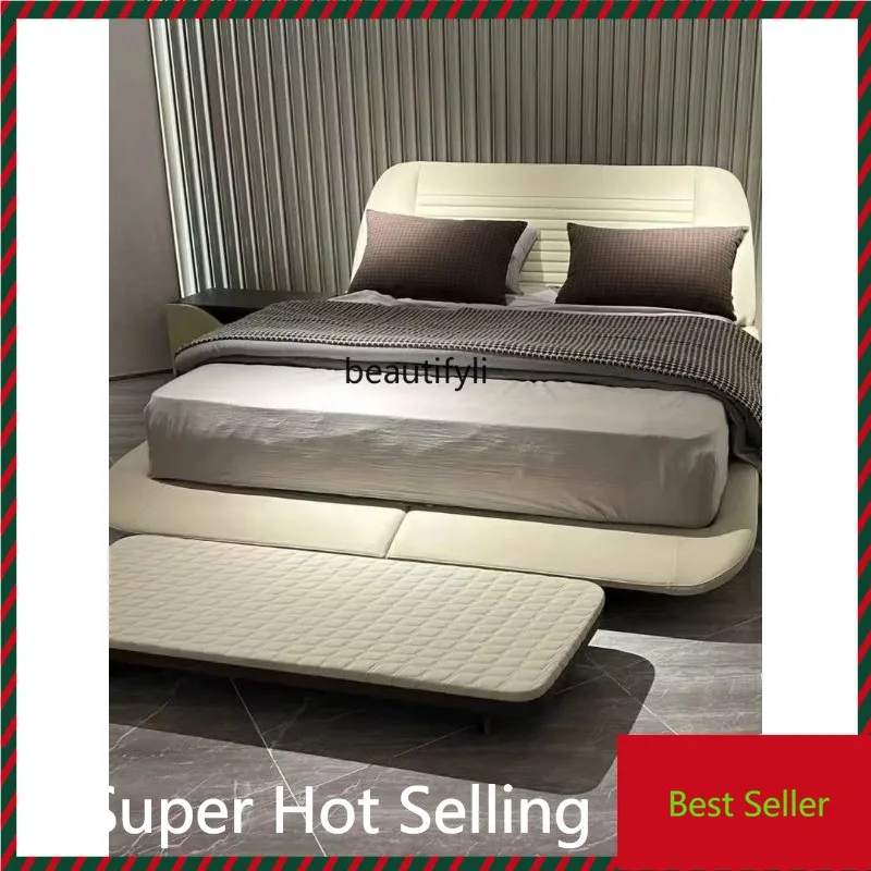 

K132 Fabric bed Simple master bedroom Wedding bed High-end Italian fabric bed