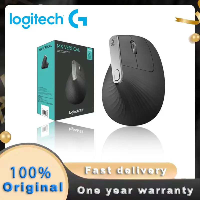 Original Logitech MX Vertical Bluetooth Wireless Ergonomic Mouse 4000DPI Multi-function With 2.4GHz USB Rechargeable for Office