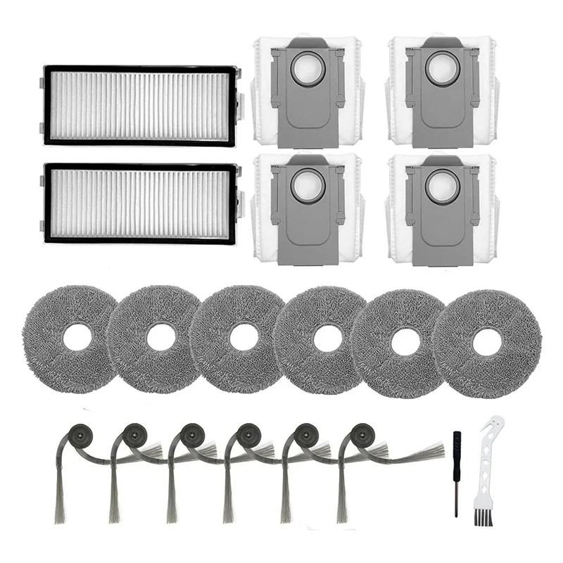 THIVN-20 Pcs Accessories Kits Replacement Parts For Roborock Saros Z70 Vacuum Cleaner Filter Mop Cloth Dust Bag Side Brush
