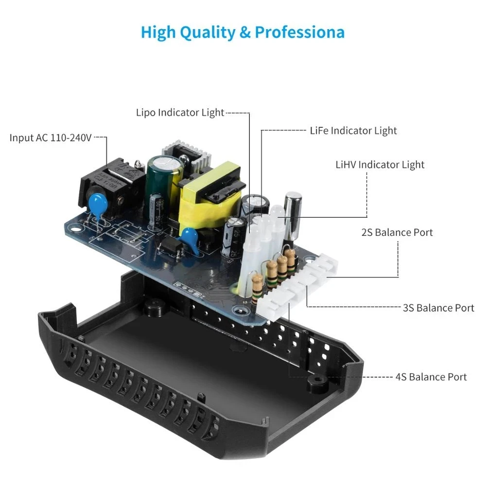 HTRC H4AC 20W 2A Lipo Battery Blance Charger For 2-4s Lipo LiFe LiHV Battery Pocket Type RC Charger with Warranty