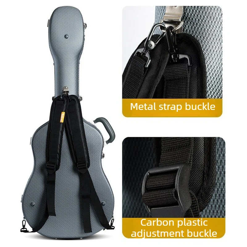 40/41inch Guitar Case ABS Hard Shell Waterproof Backpack Pressure-resistant Double-shoulder Guitar Box Instrument Accessories