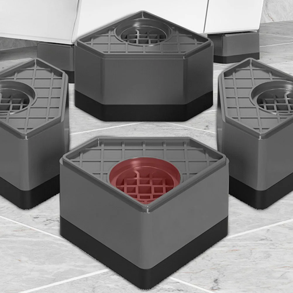 

4Pcs Washing Machine Foot Pads Heavy Duty Non-Slip Shockproof Raising Mats for Floor Protection Washer Accessory Grey