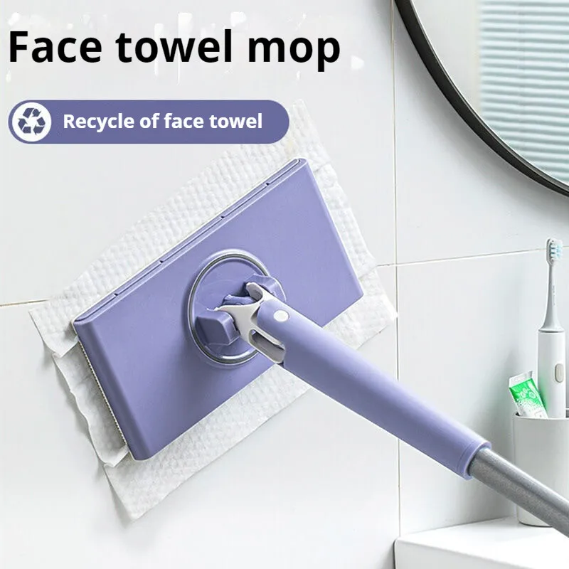 Automatic Face Towel Changing Mini Mop Hands Free Wiper Mop Lazy Mop Floor Cleaners for Bathroom Kitchen Mirrors