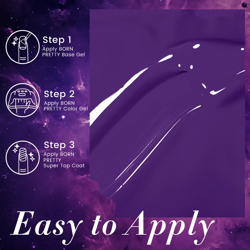 BORN PRETTY 10ml Purple Gel Nail Polish Winter Manicure Varnis Semi Permanent Nail Gel Varnish Soak Off UV Gel for Design Nails