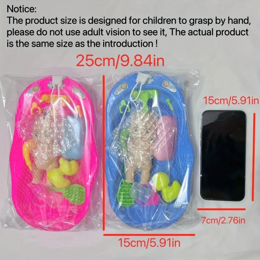 Ensemble de bain pour poupées, jeu de simulation, jouets de soins pour bébé fille et garçon, ensemble de poupées avec accessoires de baignoire, jouets pour tout-petits, cadeaux d'anniversaire