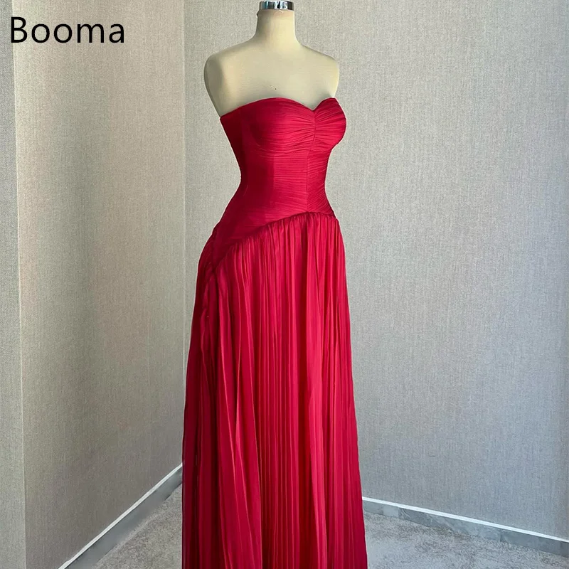

Booma трапециевидные простые красные вечерние платья без бретелек плиссированные вечерние платья без рукавов для женщин элегантные платья для выпускного вечера на заказ 2025