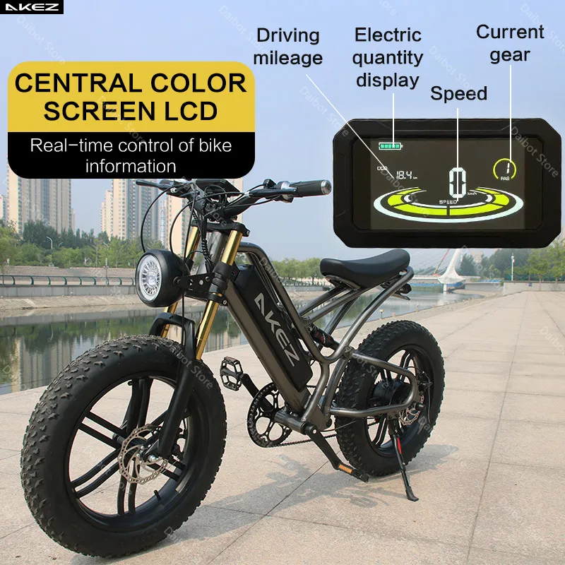 20 Inch Fat Tire Off Road Electric Bike Adults For Long Distance 50KM 750W 48V Mountain Electric Bicycle Woman Removable Battery