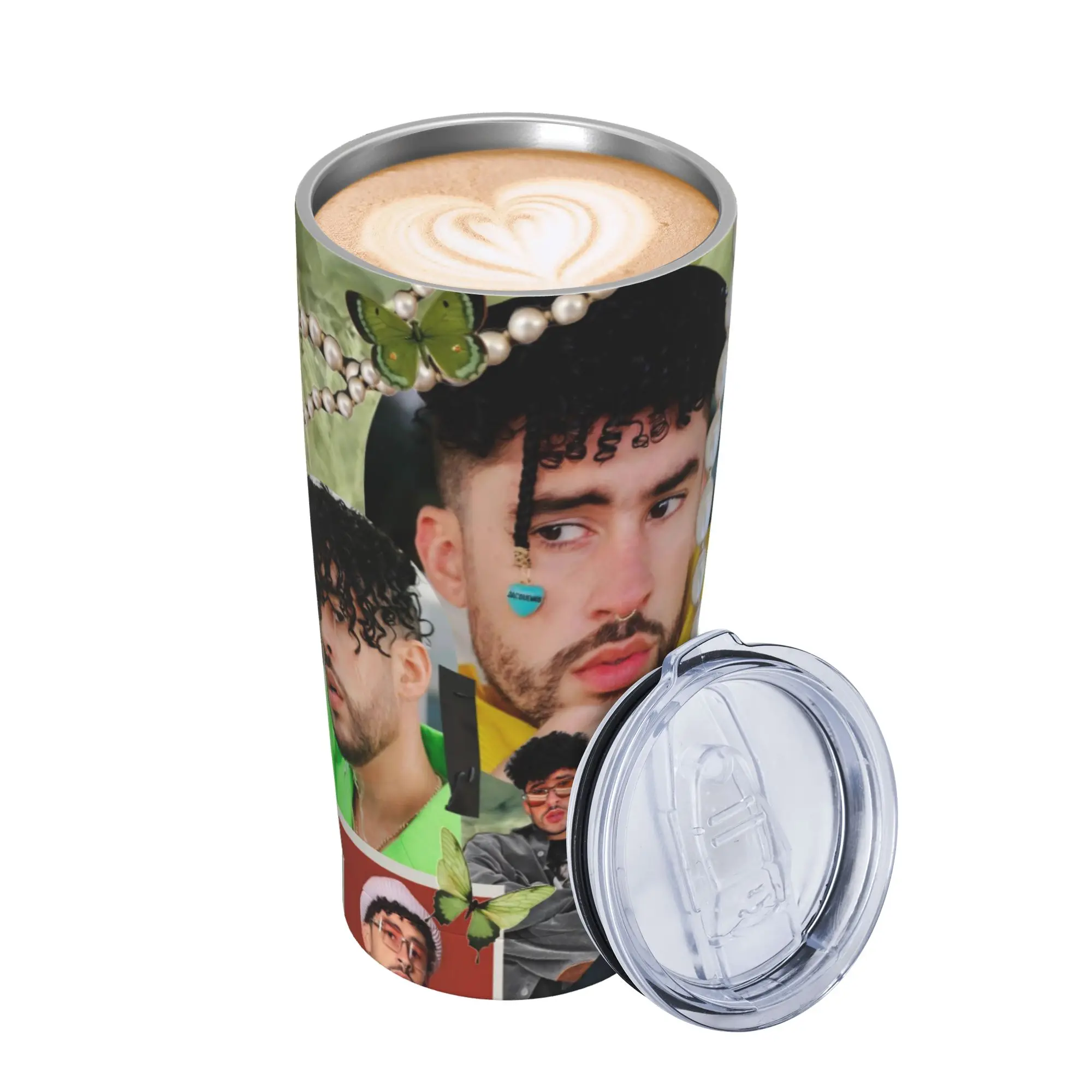 Bad Bunny DTMF Tour 2026 Tumbler Vacuum Insulated  Coffee Cups with Lid Straw Double Wall Mugs Spill Proof 20oz