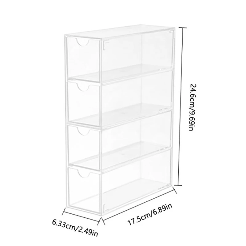 4 Layers Glasses Storage Box Large Glasses Organizer Box Multifunctional Stackable Display Holder Reusable Cosmetics Organizer