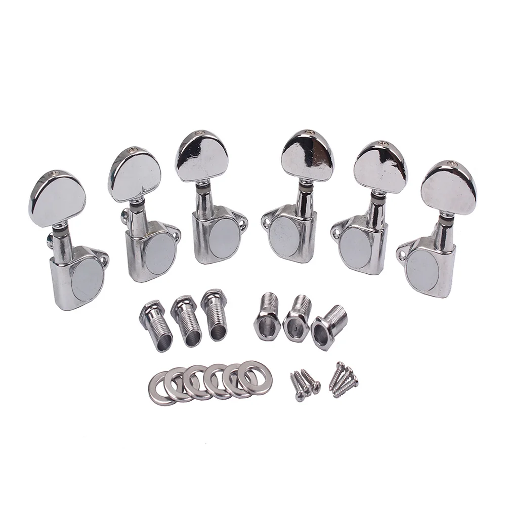 

1Set Guitar Tuning Pegs Machine Heads Closed Gear 3l3r Heavy Duty Metal Repair Replacement for Electric Guitar Strings Tuning