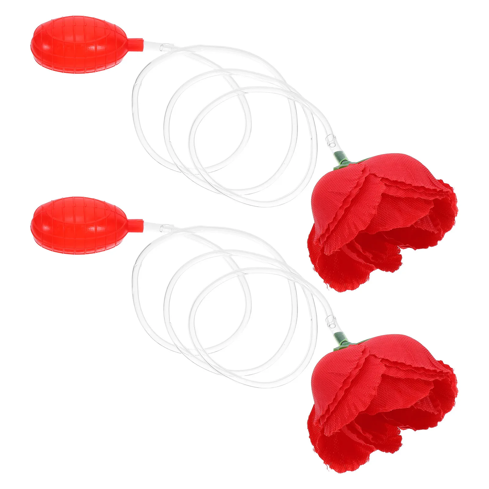 2 szt. Kwiaty w sprayu w kształcie czerwonej róży, rekwizyt do żartów, sztuczny kwiat do żartów, na ślub, 1 kwietnia, karnawał, imprezę, sztuczka z rozpylaniem.