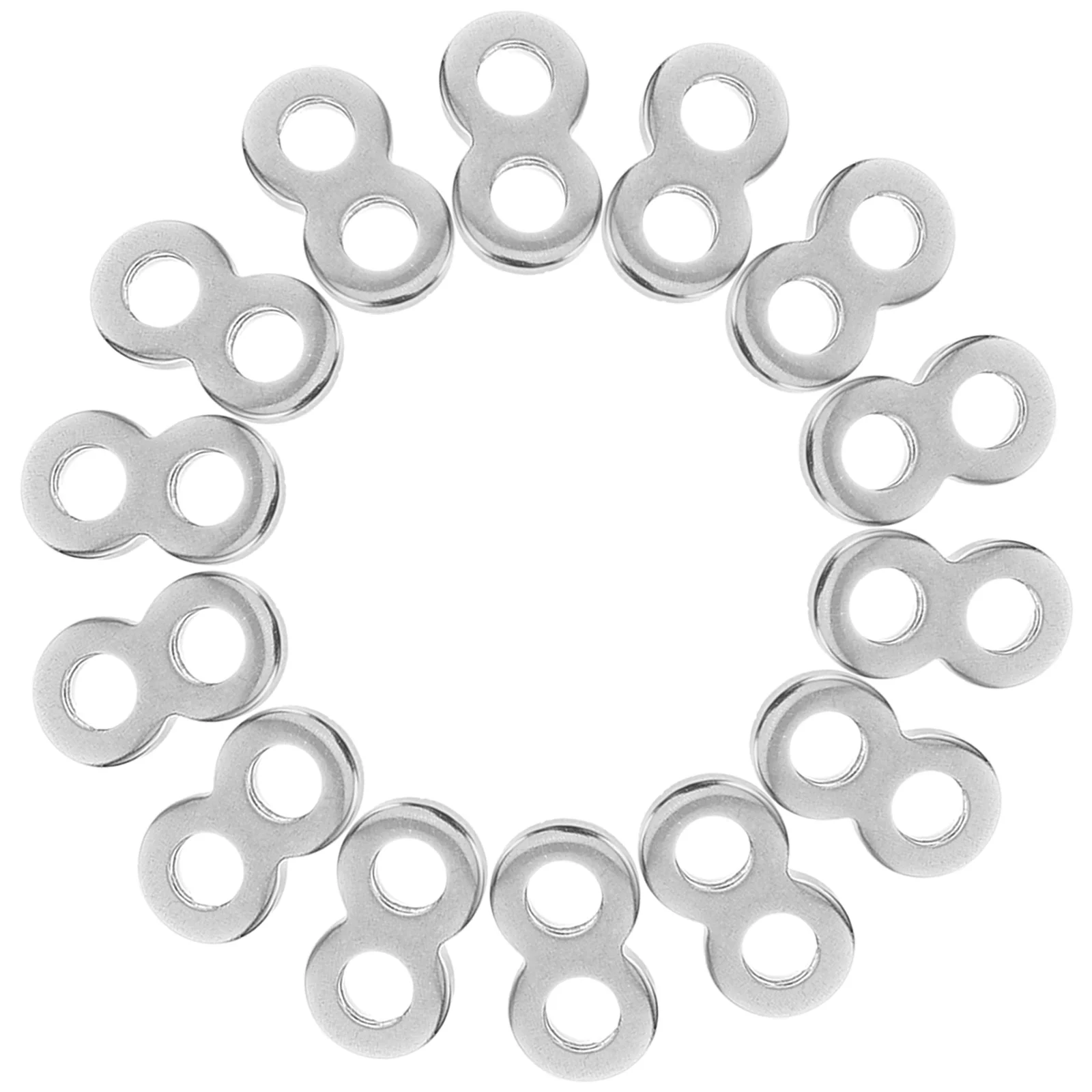 

20 Pcs Heavy Buckle Connector Cable Ties Stainless Steel Plate with Holes Desktop Fasteners