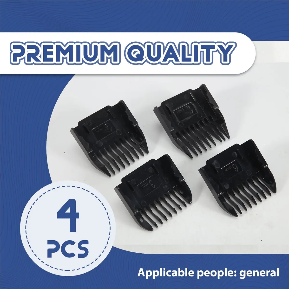feelfeel Electric Clipper Accessories,4Pcs Cut Clipper Limit Comb Guide Attachment Size Barber Replacement(3mm,6mm,9mm,12mm)