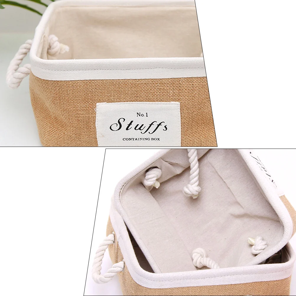 

1Pcs Woven Storage Basket Jute Desktop Sundries Container Home Fruit Food Bread Snack Serving Basket Sundries Container