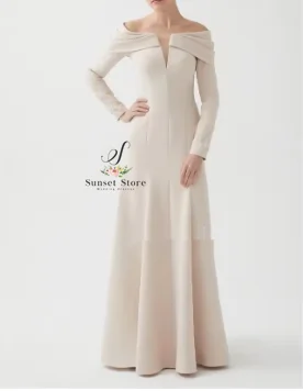 فساتين طويلة مخصصة مطرزة بالخرز على شكل حرف A مكشوفة الكتف مناسبة مخصصة للسهرات الرسمية الأنيقة ذات جودة عالية