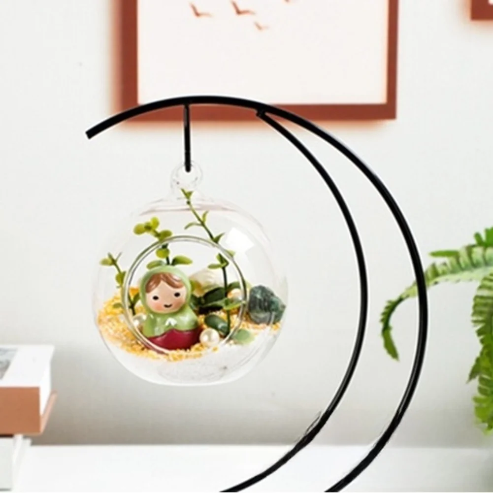 For Hanging Plants Moon Plant Hanger Stylish Moon Shape Holder Moon-shaped Silhouette Sturdy Iron Construction