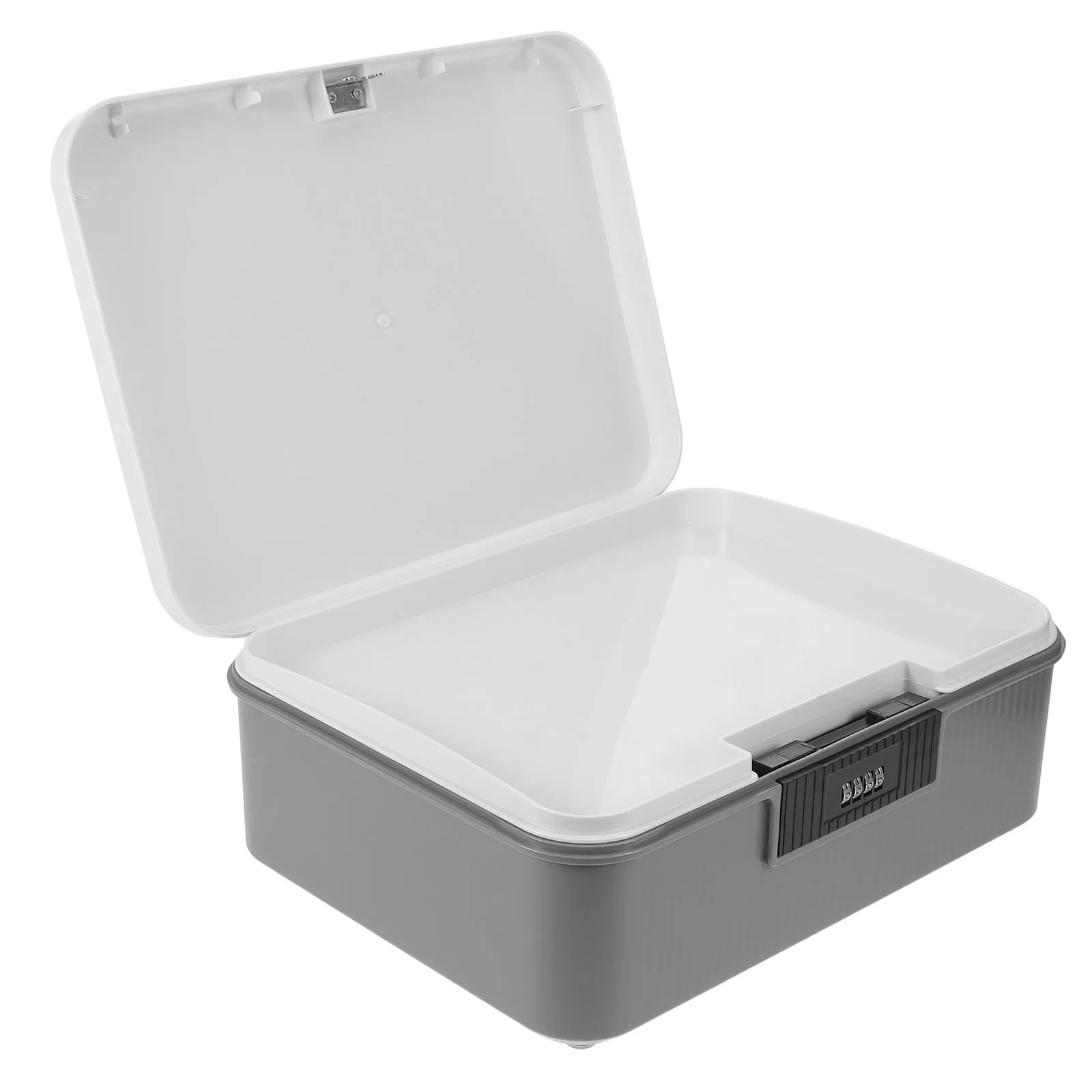 

Lockable Storage Container Password Lock Secure Document Home Office Dual Layer Abs Security Safe Portable Travel Lock Box For