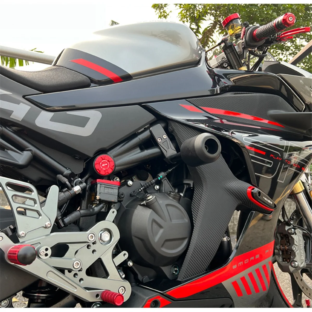 

For CFMOTO 450SR 2022-2024 Motorcycle Engine Protection Cover Frame Sliders Crash Pad Falling Protector Accessories