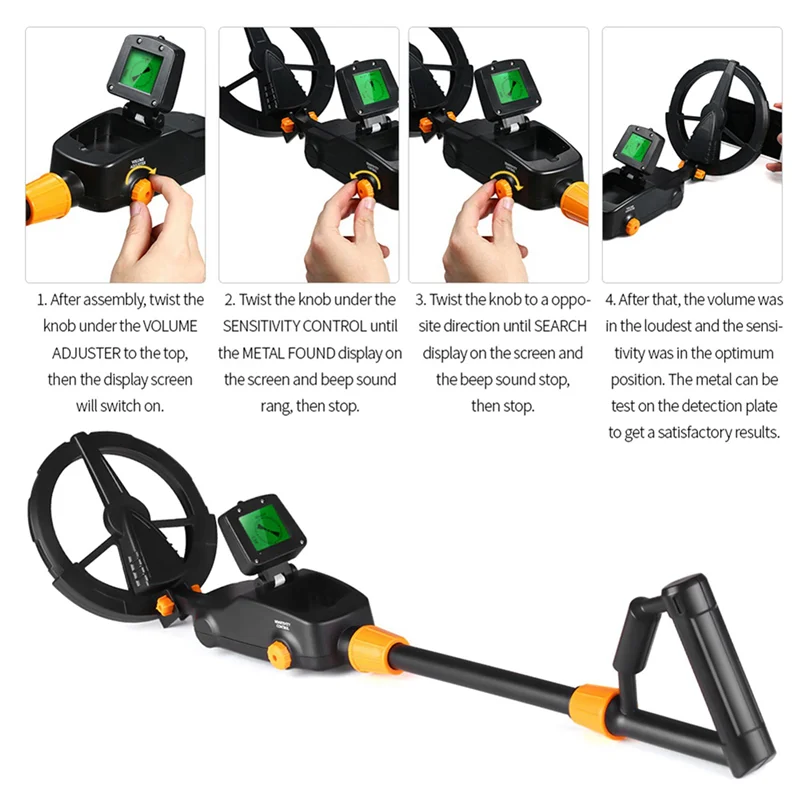 ZIZI 2X Metal Detector sotterraneo con bobina di ricerca impermeabile Rilevatore d'oro Cacciatore di tesori Rilevamento Pinpointer MD1008A