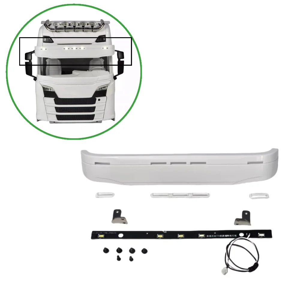 

770S солнцезащитный козырек, светодиодный светильник, обновленный для 1/14 Tamiya RC Lesu Scania Man Actros, пульт дистанционного управления, прицеп, модель самосвала, игрушка