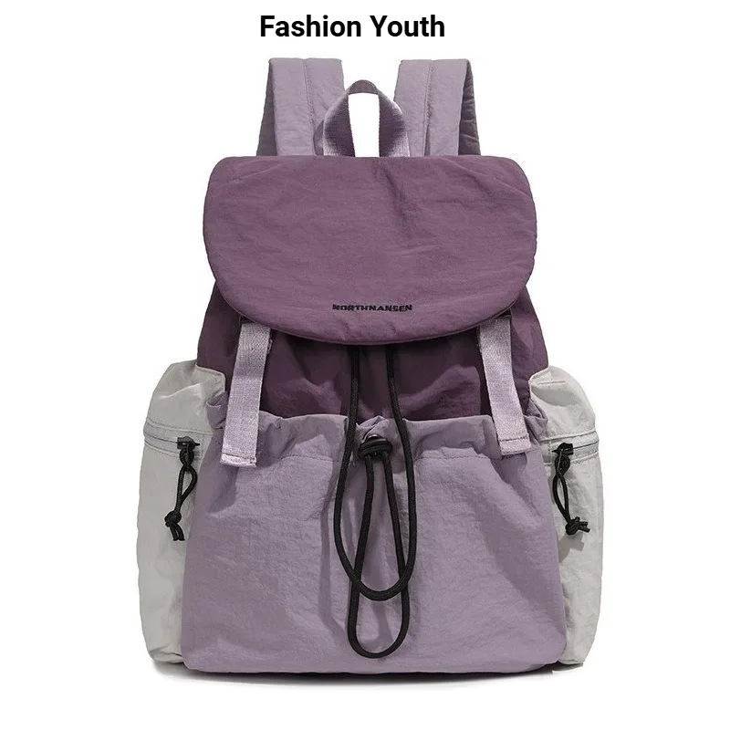 

Color blocking drawstring backpack, casual and fashionable, stylish and versatile backpack, practical and convenient backpack
