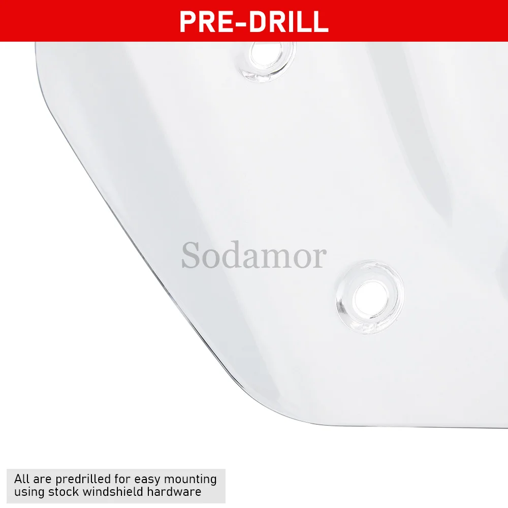 الزجاج الأمامي للدراجة النارية مقاس 10 بوصات منحرف الرياح للزجاج الأمامي لدراجة Harley Street Glide FLHX/I CVO FLHXSE 2023 2024-Later