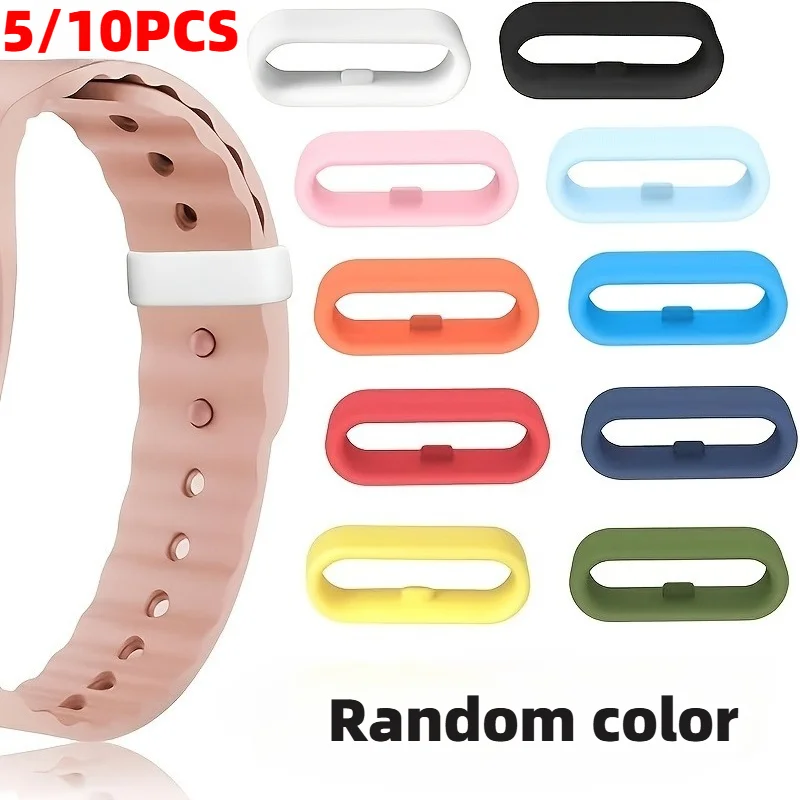 5/10pcs Multi-Color Band Keeper,Magic Band Locks,Silicone Material,Security Loop Compatible with Fitbit Charge,sport wristbands.