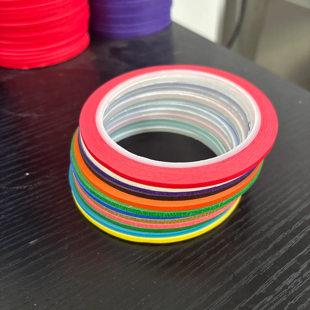 Buntes Klebeband für die Früherziehung von Kindern, reißbares Masking-Tape für die Wand, spurlos, Farbcodierungslinie, DIY-Handwerk, dekorative Kunst – Detail 3