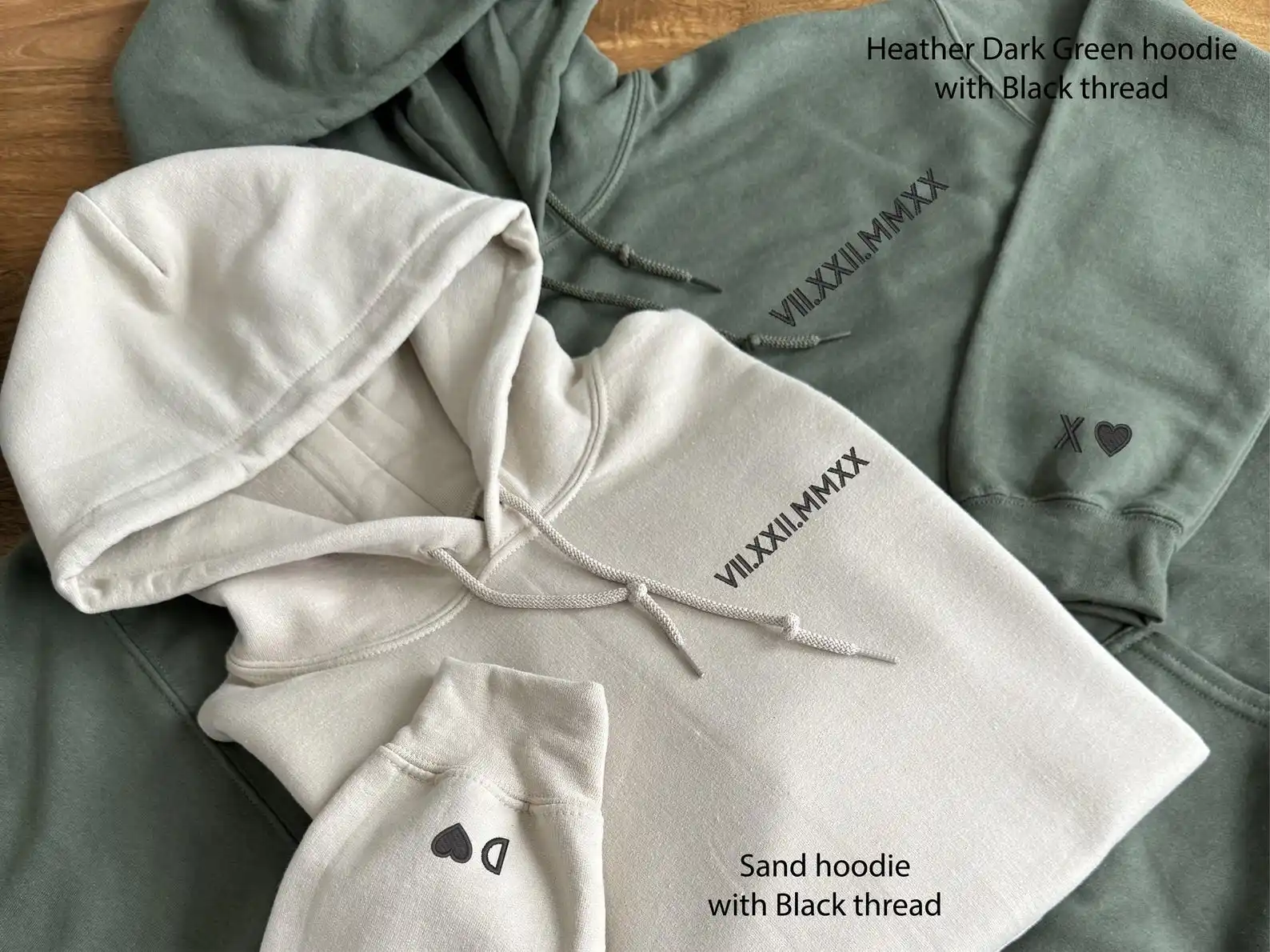 

Customized Couple's Hoodies Tops Unisex Embroidery Letter Number On Front Sleeve Sweater for Birthday Anniversary Wedding Gifts