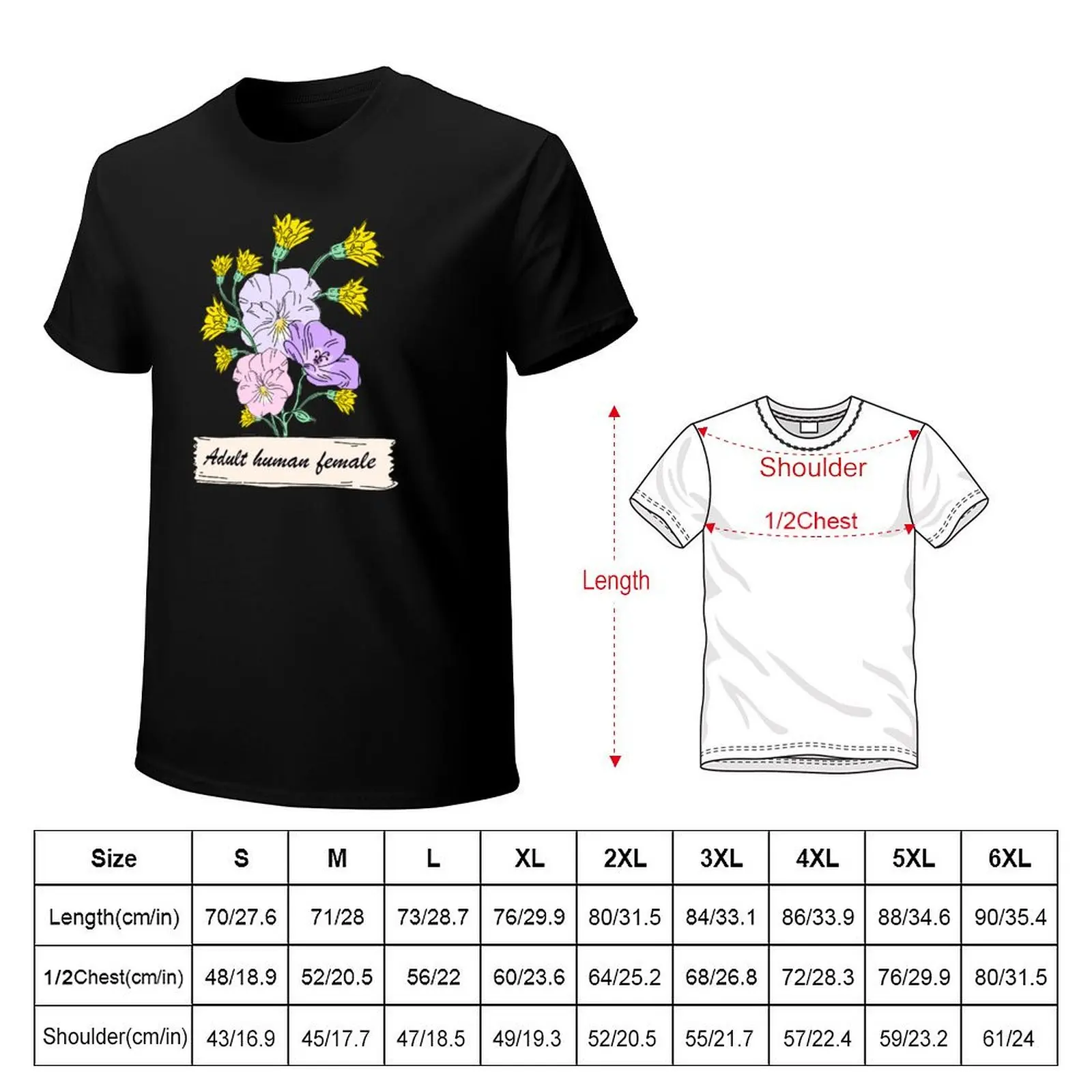 Woman - Flower Bouquet Banner Adult Human Female T-Shirt new edition quick-drying anime stuff mens funny t shirts