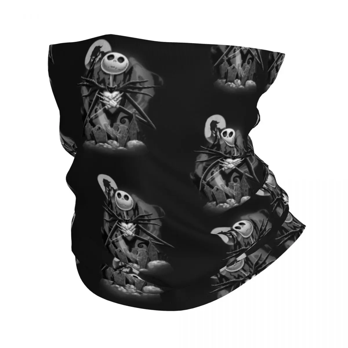 Custom The Nightmare Before Christmas Neck Gaiter Women Men Windproof Winter Jack Night Horror Movie Bandana Scarf for Cycling