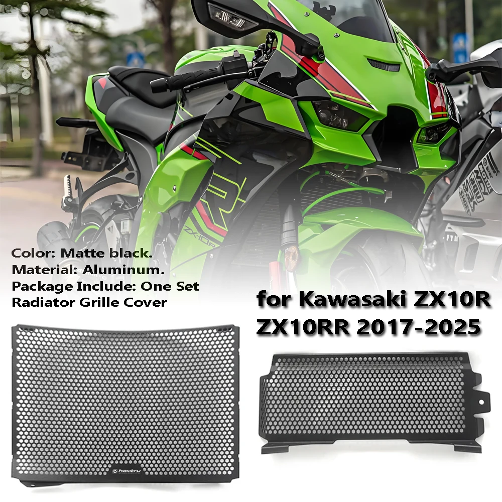 

Honeycomb shape Motorcycle Radiator Core Guards Grille Cover Protection for Kawaskai ZX10R ZX10RR 2017-2025